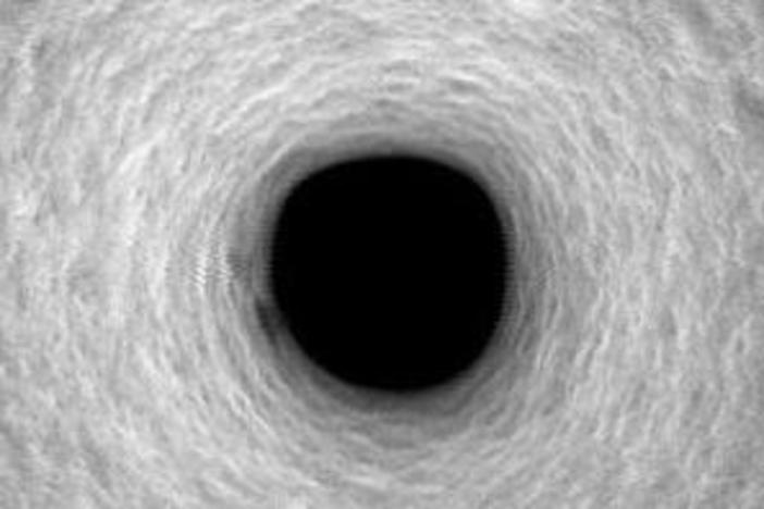 Microhole 500 nm in diameter